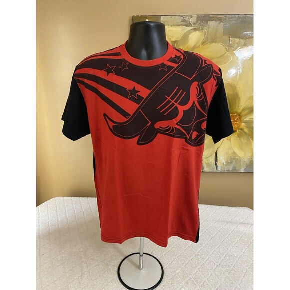 UNK Chicago Bulls Graphic Print 2 Sided Shirt NBA Red/blaxk Men’s Size Medium - Picture 3 of 14